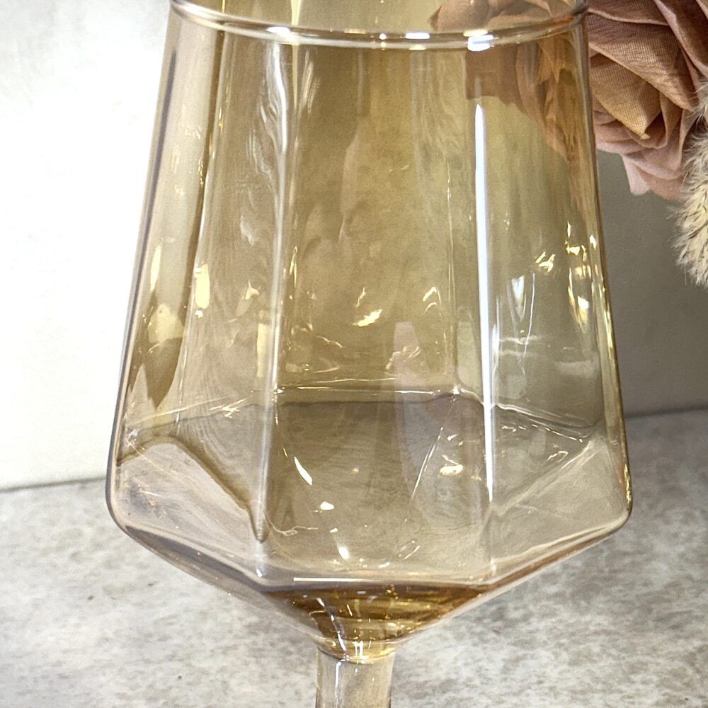 Ensemble de 6 Coupes en Verre Ambre – Élégance Chaleureuse et Design Raffiné pour Vos Boissons