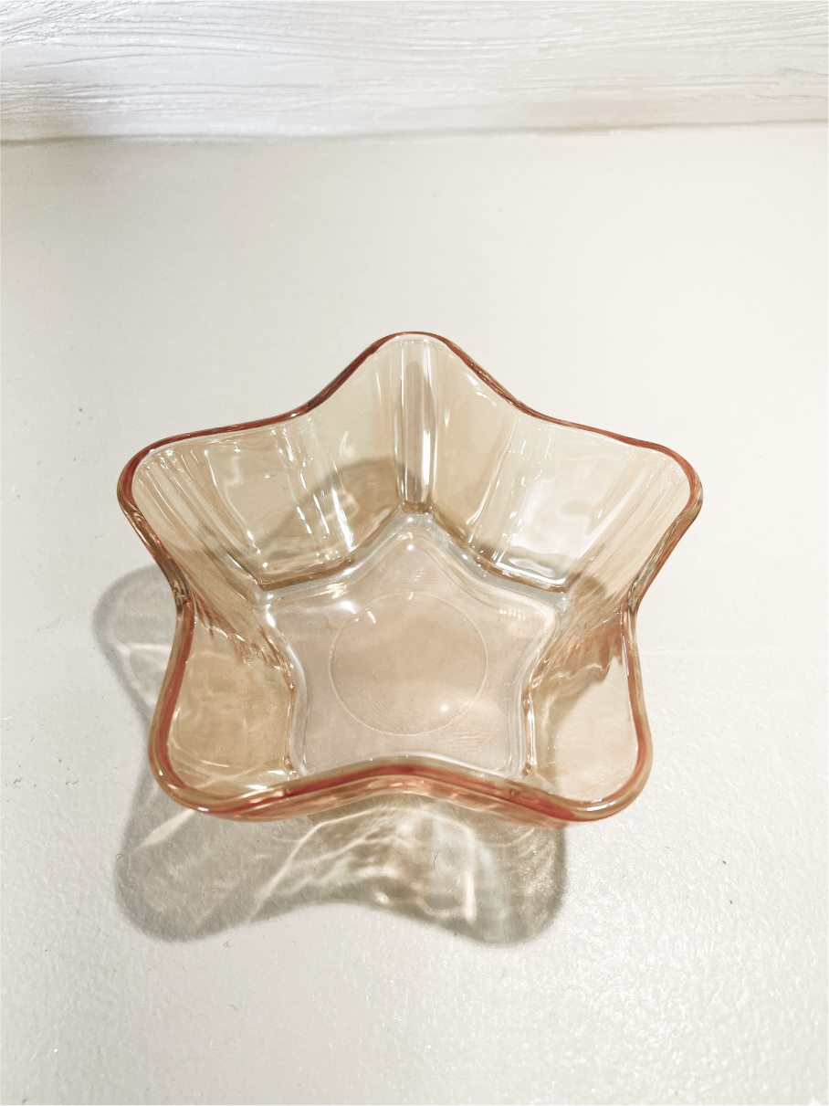 Ensemble de 6 Bols Étoiles en Verre Ambre Clair