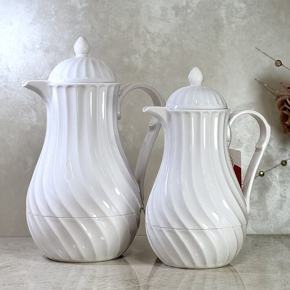 Ensemble de 2 Thermos Blancs avec Motif Spirale