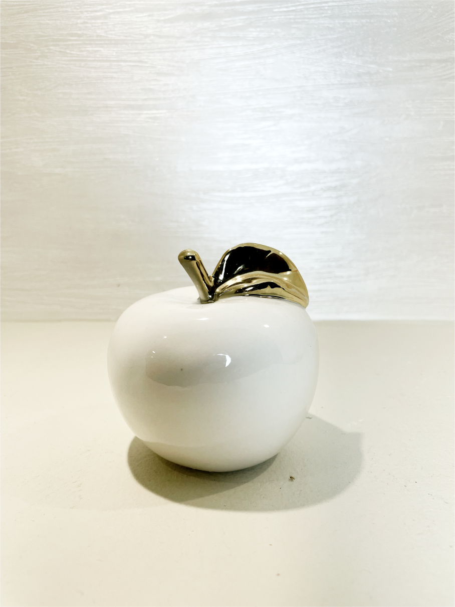 Décoration Pomme Blanche et Dorée