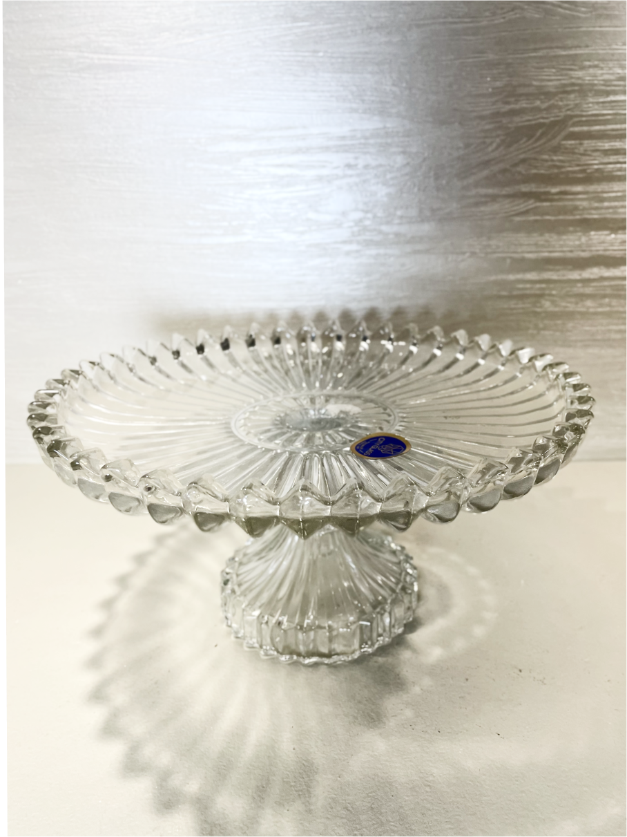 Présentoir à Gâteau en Verre Texturé