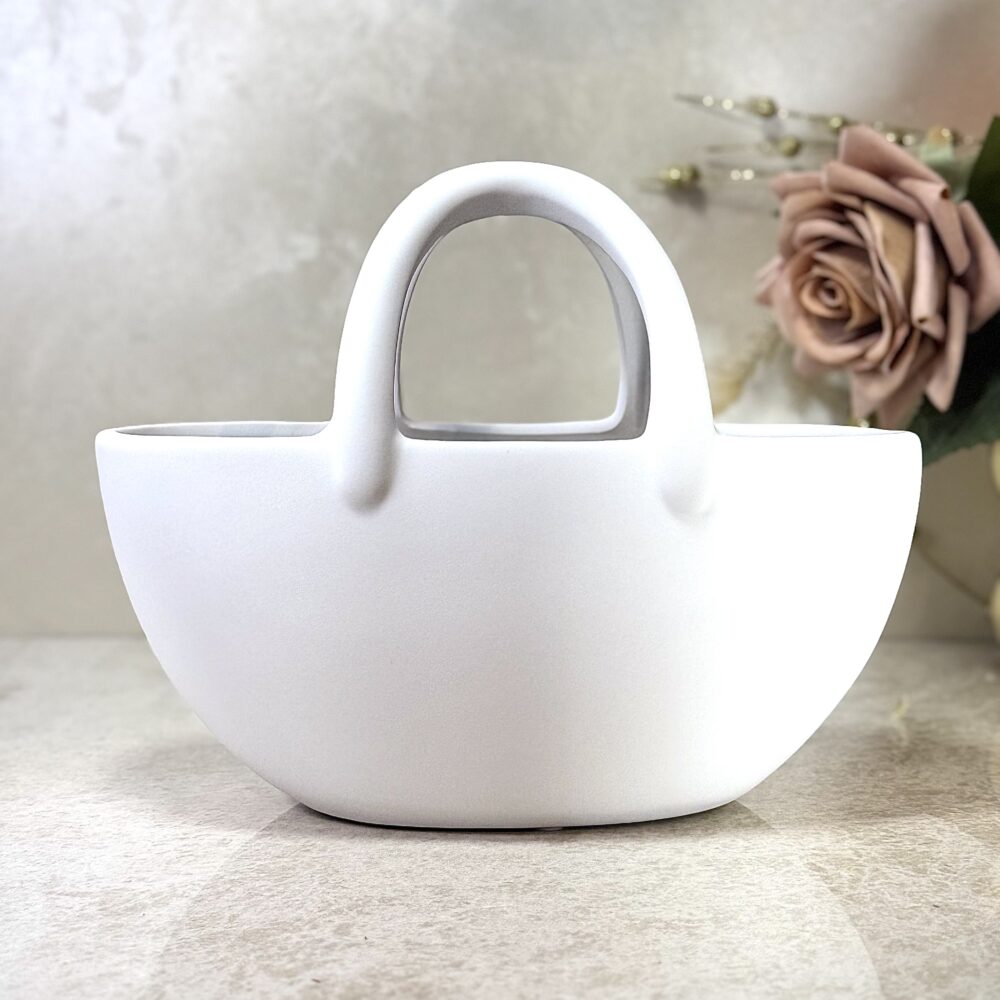 Vase Blanc en Forme de Sac – Design Moderne et Élégant pour Décoration